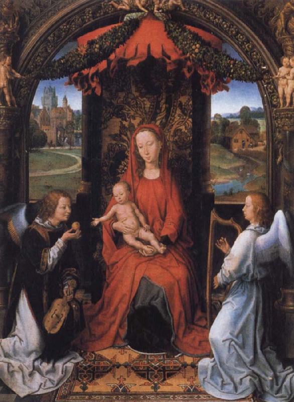 Hans Memling Madonna Enthroned with Child and Two Angels